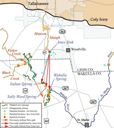 WKP Dye Trace Flow Map