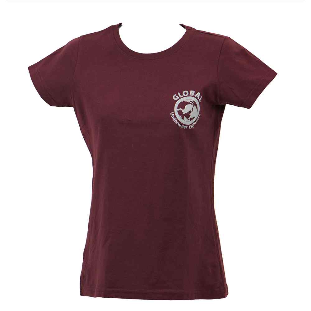 【Binary01】maroon lace T-shirt Women's GUE T-shirt - Maroon | GUE